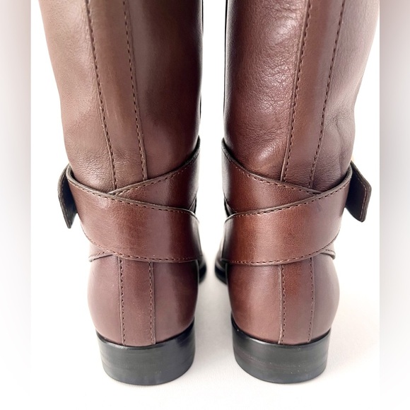 GUCCI | Stirrup Brown Leather Pull On Flat Riding Boots Tall Knee-high 36 US 6 - Picture 10 of 14